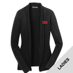 LSW289 - P274-Robotics Logo - EMB - Ladies Open Front Cardigan