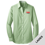 L647 - P274-Robotics Logo - EMB - Ladies Stretch Poplin Shirt